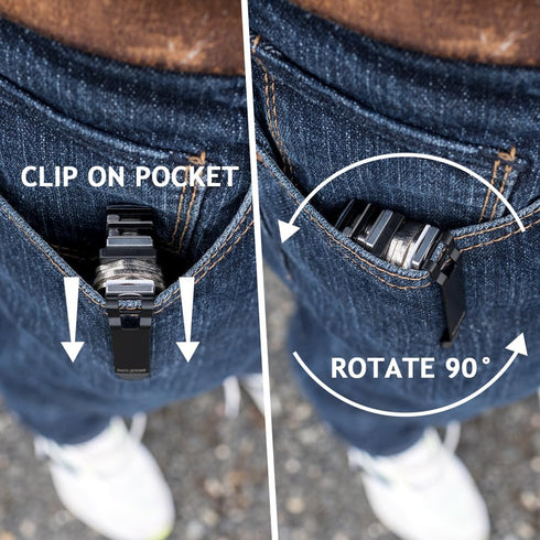 Keyport KO Pocket Clip, Detachable Deep Carry Clip for Modular Keyport Pivot & Slide Key Holders (Black)