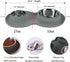 100% Waterproof BPA Free Pet Dog Bowls2 Stainless Steel(53oz+27oz) with 1.35“ Raised Edge Silicone Mat + Slow Feed Dog Water and Food Bowls for Feeding Small Large Dogs Cats Puppies (Gray)