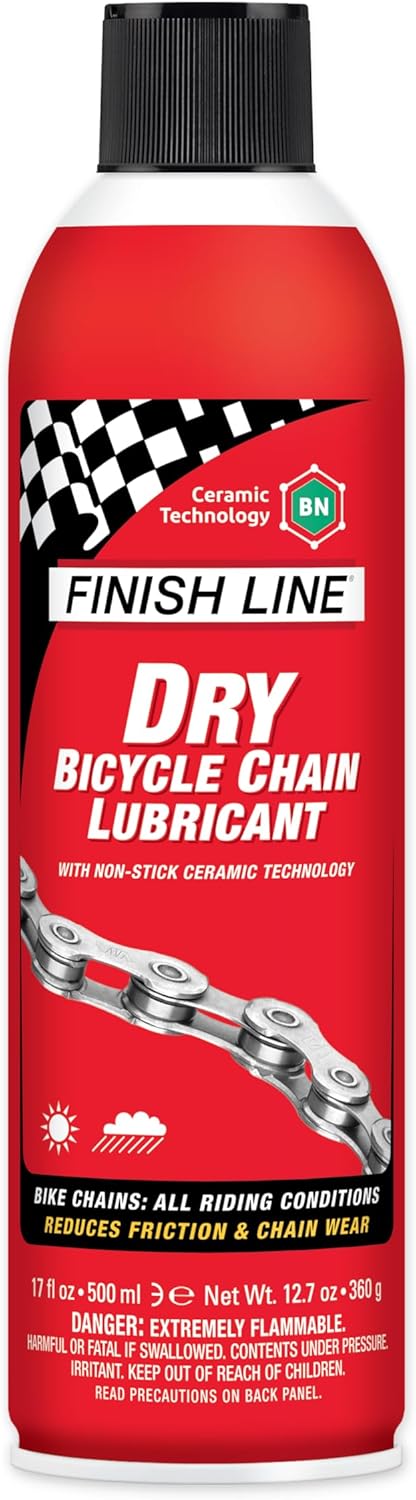 Finish Line Dry Bike Chain Lube Ceramic Dry-Film Lubricant Dirt & Dust