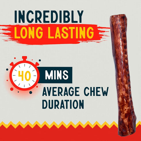 Canine Chews 8-9" Beef Basted Rawhide Bones for Large Dogs (25 Pack) - Hand-Rolled Dog Rawhide Chews