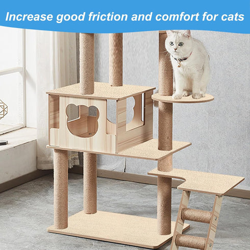 Trimmable Cat Scratching Post, Carpet Covered 78.7”x15.8” Self-Adhesive Cat Tree Shelves Replacement Parts