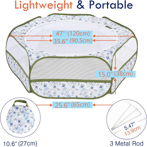 3 Pawaboo Small Animals Playpen, Waterproof Small Pet Cage Tent with Zippered Cover, Portable Outdoor Yard Fence