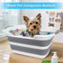 ddLUCK Multi-Functional Collapsible Dog Bathtub with Drainage Hole, Portable Foldable Small Pets Bathtub, Washing Tub