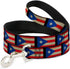 Dog Leash 4 Feet Long, 1.0 Inch Wide, Puerto Rico Flag Weathered