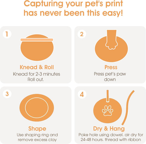 Pearhead Pet Paw Print Keepsake Ornament Kit - DIY Hanging Clay Keepsake for Dogs & Cats, Customized Ornament