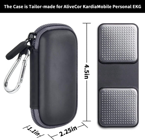 Heart Rate Monitor Case for AliveCor KardiaMobile Personal EKG, Storage Holder Fits for Pill Organizer (Black)