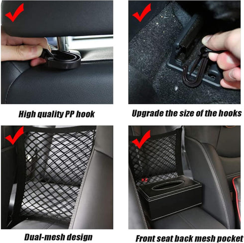 DYKESON Dog Car Net Barrier, Pet Barrier with Auto Safety Mesh Organizer for Cars, SUVs, Easy Install
