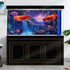 Galaxy Space Planet Aquarium Background: Waterfall Landscape Tapestry with Fantasy Mountain Wave Wall Tapestry for Fish