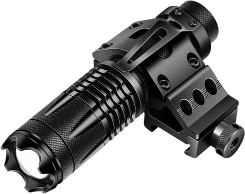 Tactical Flashlight, Adjustable 350 Yards 1200 Lumen LED Light with Offset Mount for Outdoor Hunting