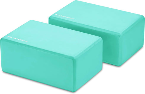 Signature Fitness Set of 2 High Density Yoga Blocks, 9"x6"x4" Each, Pair in Multiple Colors