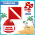 Oudain 2 Pcs Diver Below Floater with Inflatable Dive Flag, High Visibility Diving Safety Gear