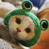 Pet Hat - Handmade Knitted Woolen Yarn Cap for Dog Cat Puppy Teddy Cartoon Frog Grooming Accessories, Green, M