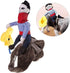 Cowboy Rider Dog Costume, Knight Style Outfit with Doll and Hat, Pet Costume (L)
