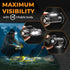 Foxelli Ultra Bright Rechargeable Headlamp - 1200 Lumen LED Light, IPX7 Waterproof, with Battery & Hooks