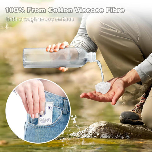 ReverseClock 30 11.8 9.5 inches Pcs Disposable Washcloths for Travel Compressed Towels Cotton Thick Portable Reusable