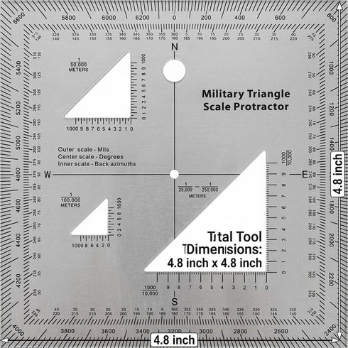 1.2mm Transparent Plastic Military UTM/MGRS Coordinate Scale Map Reading and Land Navigation Topographical Map Scale