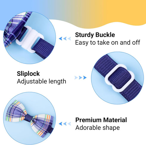 Segarty 40pcs Adjustable Bow Ties for Dogs, Comfortable Neck Bow Tie for Small Medium Pets, Grooming Accessories