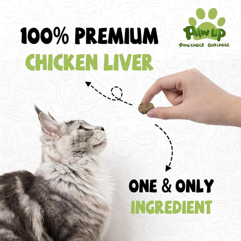 4.6 oz, PAWUP Freeze Dried Chicken Liver Pet Treats, High Protein Freeze-Dried Pet Food for Dogs, Cats, Fresh