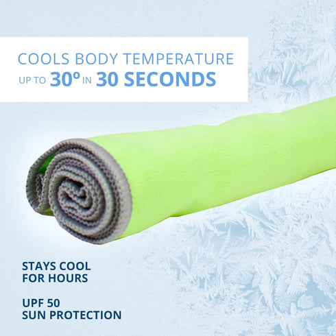 FROGG TOGGS Chilly Pad Pro Soft Microfiber Instant Cooling Towel, 33”x10.5”, Machine Washable