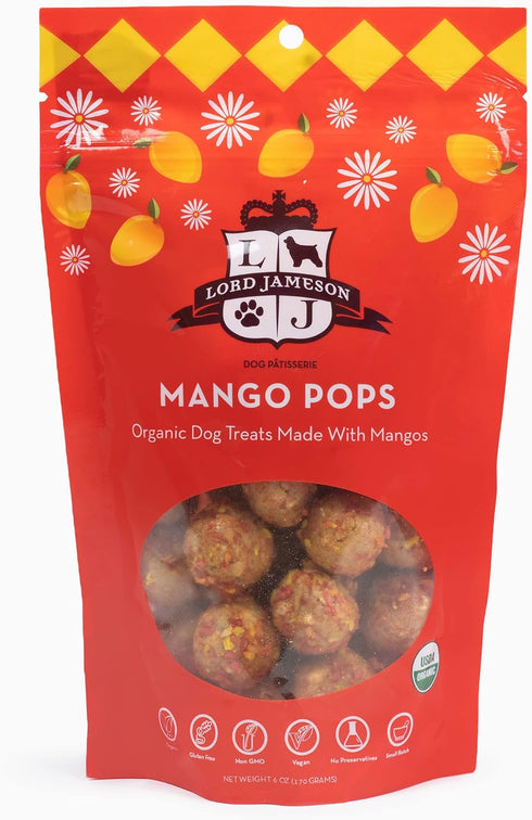 Mango Pops Organic Dog Treats, Made with Real Mango, 6 oz. Bag