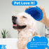 3PCS Dog Bath Brush, Shampoo Brush with Adjustable Ring Handle for Short and Long Haired Dogs and Cats (Blue)