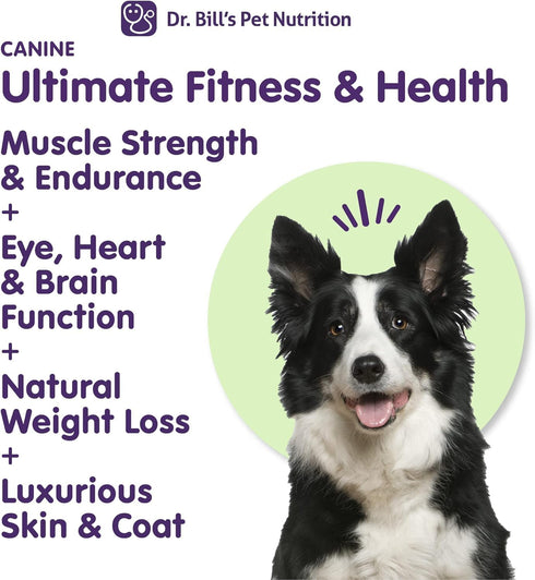 Dr. Bill’s Canine Ultimate Fitness & Health Vitamins for Dogs - 340g Multivitamin with Coenzyme Q-10, Vitamin E,