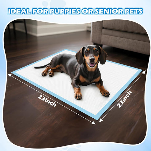 150 Pack 23" 23" 6-Layer Bulubaky Puppy Pads x | Super Absorbent & Leak-Proof Puppy Pee Pads | Rapid Dry Disposable