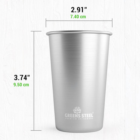 Stainless Steel 10 oz Cups Tumbler (4 Pack) - Stackable Durable Metal Drinking Glasses