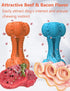 SCHITEC Two Squeaky Dog Chew Toys - Tough Indestructible Rubber Bone with Toothbrush for Large Medium Dogs