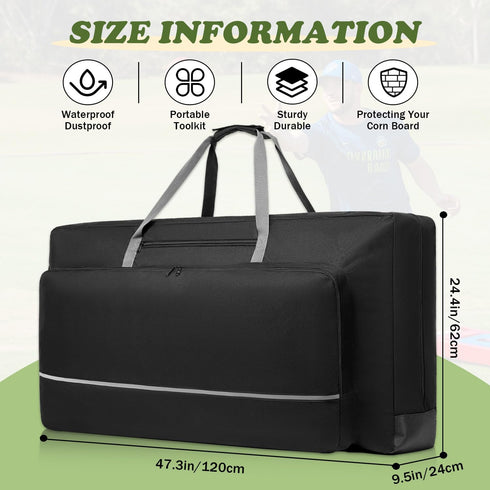 4' 2' 900D Cornhole Carrying Case Fits x Regulation Size Board, Heavy-Duty Cornhole Boards Bag with Front Pockets