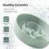 Ceramic Slow Feeder Dog Bowl - Light Green, 6inch, Slow Dog Food and Water Bowl, Prevents Bloat and Choking