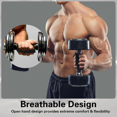 LLOUSSAK Gym Gloves for Men Weight Lifting, Four-Finger Leather Pull Up Gloves, Anti-Slip Men's Weightlifting Glove