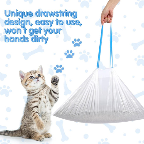 100 Count 25" 16" 3/4 9-11 Harloon x Cat Litter Box Liners Waste Drawer Drawstring Liners Bags Compatible with Litter