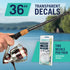 Fishing Ruler Decal 2-Pack | 36” Transparent Rod Fish Measuring Sticker | Stick-On Fish Measurement for All Rod Types |