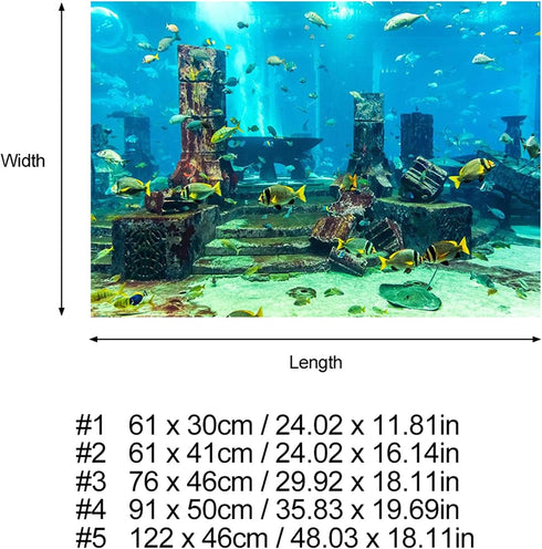 Zerodis Aquarium Underwater Coral Background Sticker, Easy to Install Fish Wall Decorations (61 * 41cm)