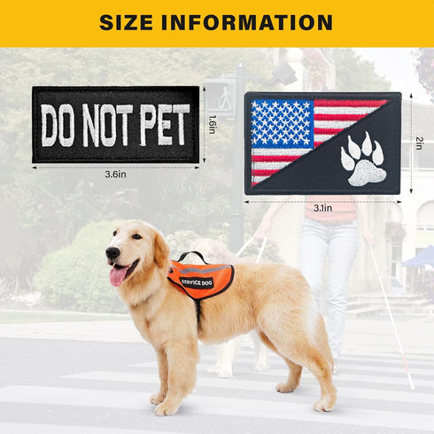 Service Dog Patches Set, 10 Pack Removable Dog Vest Patches for Harness, In Training
