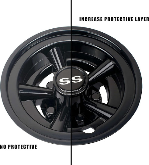 NOKINS Golf Cart SS Wheel Covers Hub Caps, Set of 4 for Most 8 Inch Golf Carts