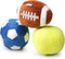 3-PACK Interactive Dog Toys Ball for Small and Medium Dogs, Soccer Ball, Football and Tennis Balls, Stuffed with Squeak