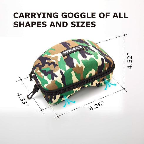 XCMAN Rigid EVA Ski Goggle Case - Fits All Shapes and Sizes of Ski Goggles