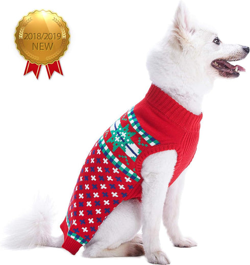 Blueberry Pet Christmas Designer Dog Sweater, Back Length 14", Pack of 1 Clothes for Dogs