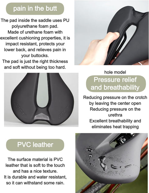 GORIX Bike Short Saddle Seat, Lightweight Comfortable Cushion for MTB Road Bicycle (GX-SA345)