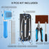 Set, 8-in-1 Professional Dog Grooming Scissors Stainless Steel Pet Grooming Kit with Hair Comb, Nail Clipper & Brush
