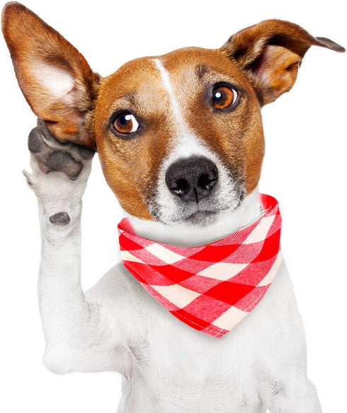 Segarty Dog Bandanas, 30 Pack 22.8"x15.7" Pet Scarf Triangle Plaid Bibs Accessories Bulk for Medium Small Cats Dogs Large Puppy Dogs, Adjustable Washable Reversible Boy Pets Birthday Kerchief