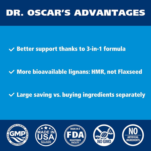 HMR Lignans and Melatonin for Dogs with Cushings, 3in1 Formula with Biotin for Skin and Coat Support