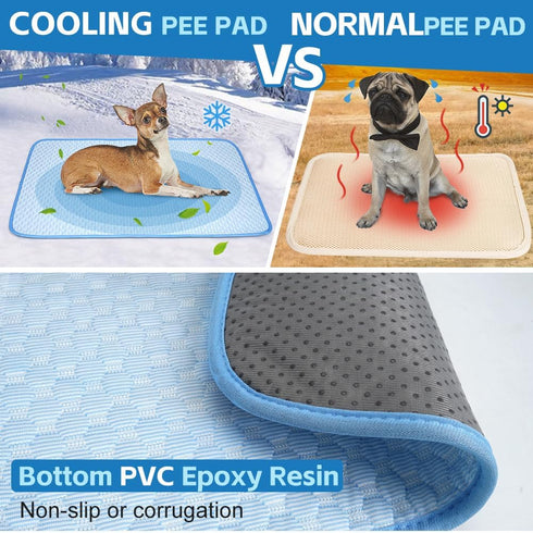 ULIGOTA Dog Cooling Mat, Breathable Washable Pet Cooling Pad for Crate, Kennel, Sofa with Non-Slip Bottom