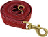 Blazing Paws Vibrania Heavy Duty Dog Leash, 6 Ft Thick Distressed Leather, Cherry Red with Side Ring (6 Ft L x 1" W)