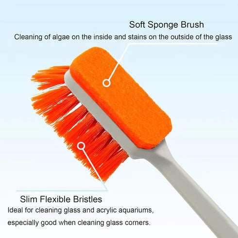 Small Fish Tank Cleaner - Algae Scraper for Glass Aquariums, Aquarium Brush & Scrubber Tool for Cleaning