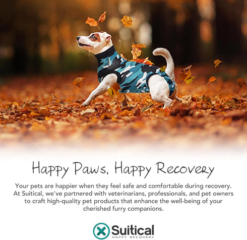 Suitical Recovery Suit for Dogs - Soft Fabric for Male or Female Spay and Neutering - 2XL, Blue Camouflage