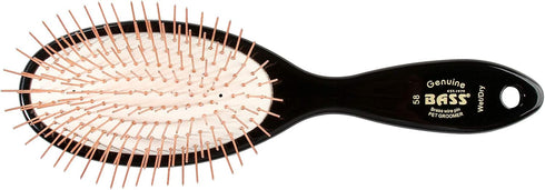 Bass Brushes Large/X-Long All Wire Brass Pin Cushion Pet Brush with Acrylic Handle