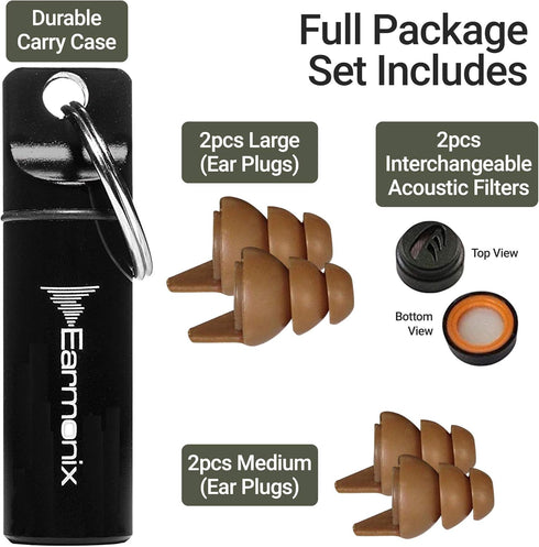 Shooting & Impact Ear Plugs - Impulse Noise Reducing, Tactical Filter Design for Military & Police Use